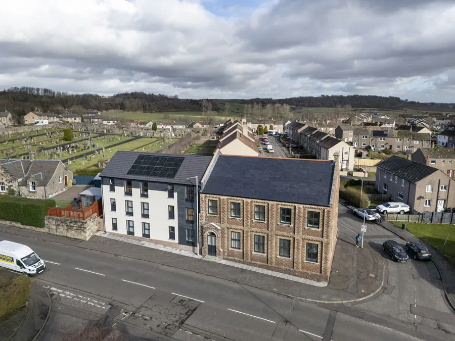 Drone shot of housing development