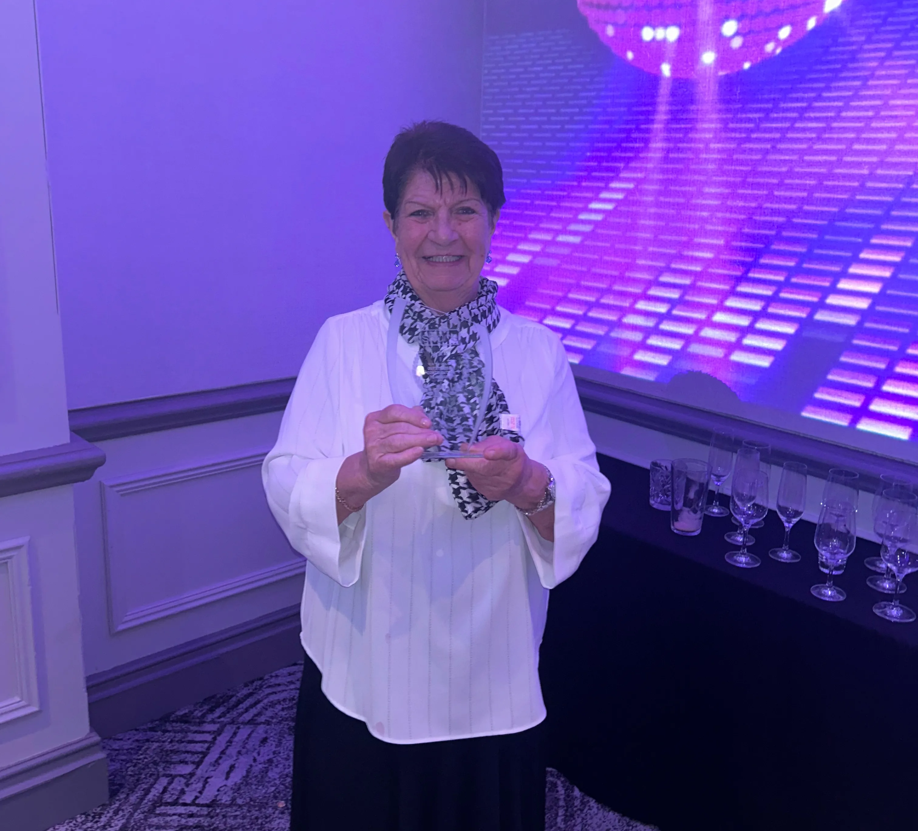 Maureen Elderpark with her award