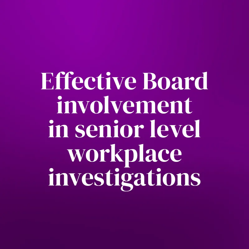 Effective board involvement