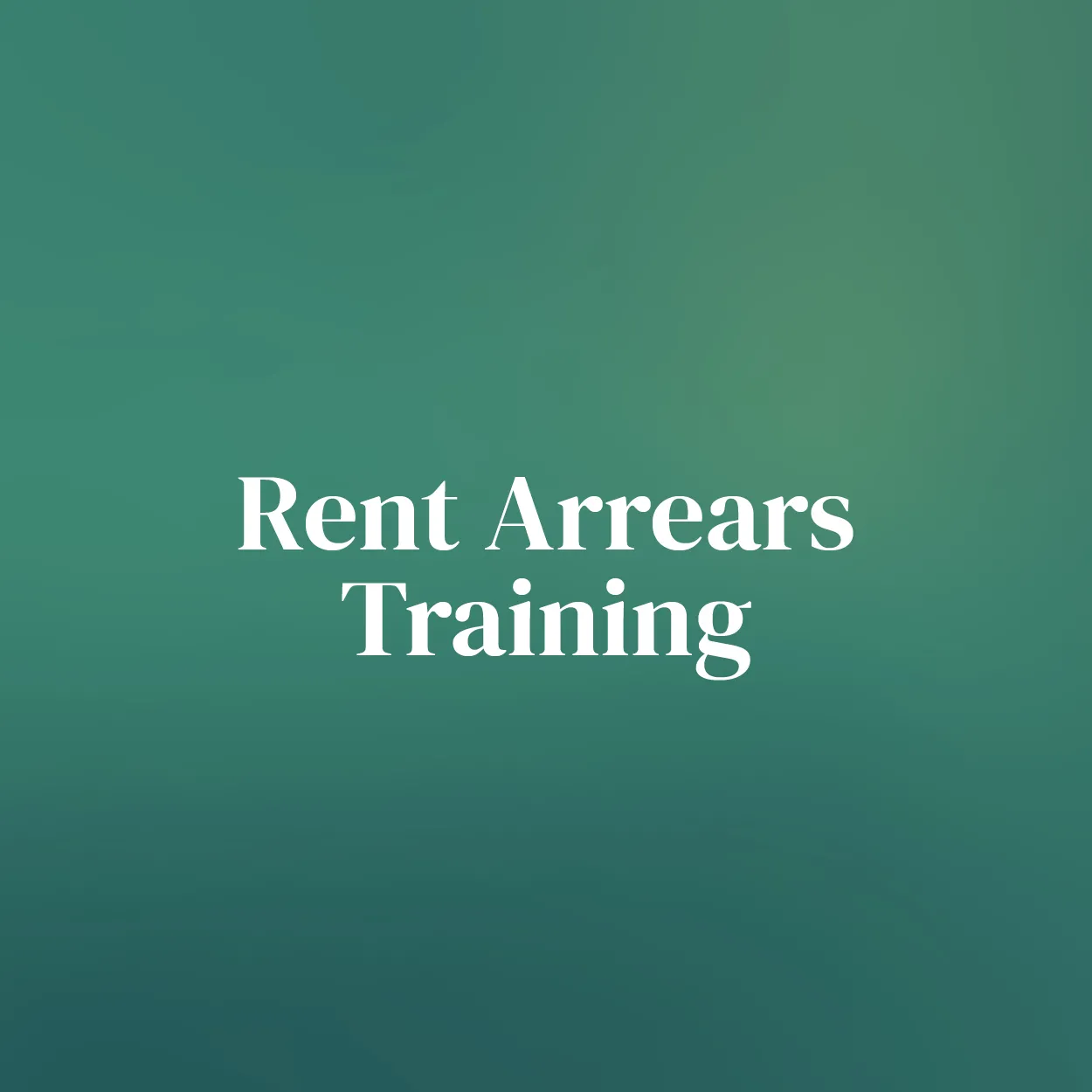 Rent Arrears Training 