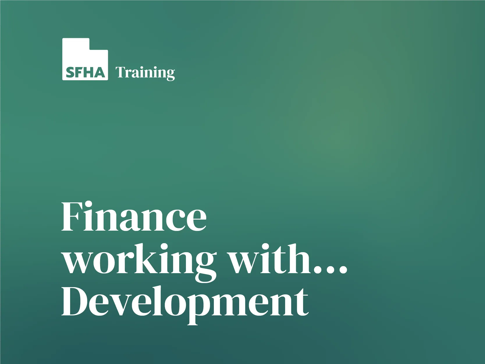 Finance working with development training image